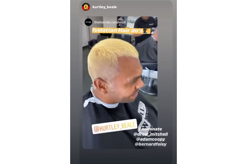 Kurtley Beale shows off his new blonde locks. Photo: Instagram